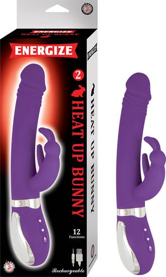 Energize Heat Up Bunny 2 Rabbit Vibrator Purple - Seductions Store