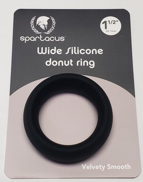 Wide Silicone Donut Ring Black 1.5 "
